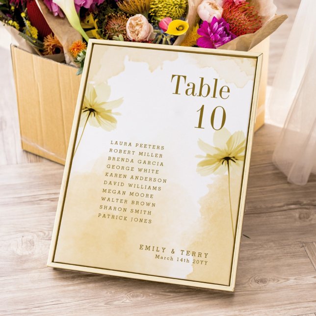 Golden Hour Grace Wedding Guest Names Table Number (Creator Uploaded)