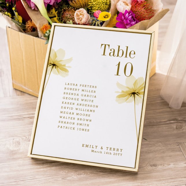 Golden Hour Grace Wedding Guest Names Table Number (Creator Uploaded)