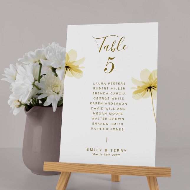 Golden Hour Grace Wedding Guest Names Table Number (Creator Uploaded)
