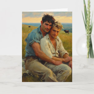 Golden Hour Hilltop Embrace Card