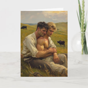 Golden Hour Hilltop Embrace Card