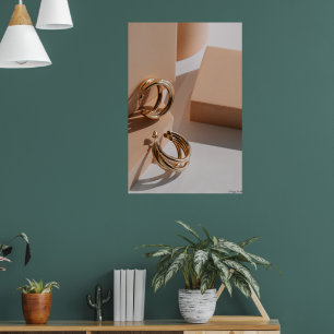 Golden Hour Hoops: Minimalist Fashion & Sculpture Poster