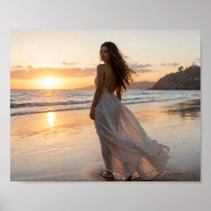 Golden Hour Ocean Breeze Poster