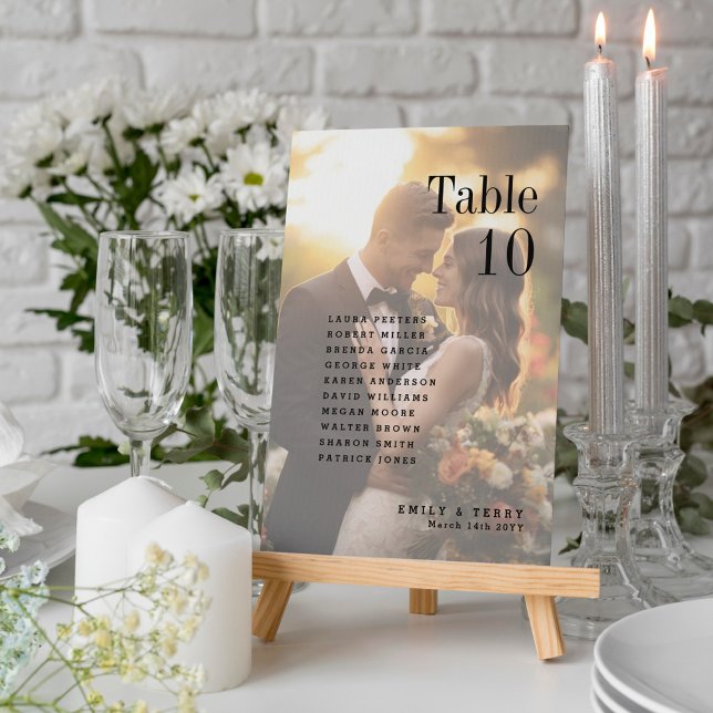 Golden Hour Photo Wedding Guest Names Table Number (Creator Uploaded)