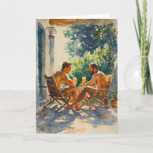 Golden Hour Porch Embrace Card