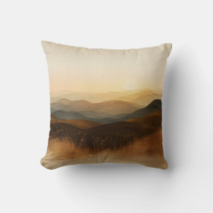Golden Hour Rolling Hills Sunset Layers Cushion