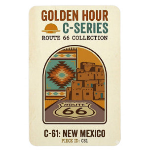 Golden Hour Route 66 C-Series New Mexico Magnet