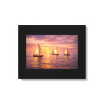 Golden Hour Sailboats Canvas Wall Art | Coastal Su