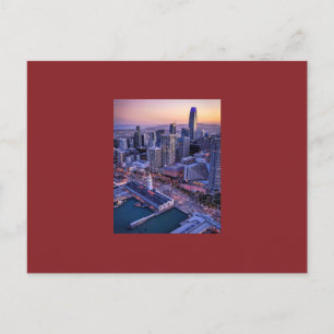Golden Hour San Francisco City Aerial View Postcard