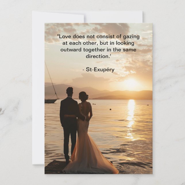 Golden Hour Seaside Sunset Wedding Invitation (Front)