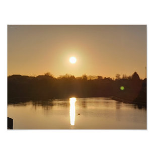Golden Hour Serenity: Canal at Sunset Photo Print