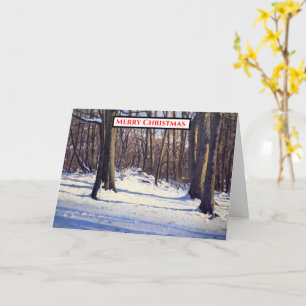 Golden Hour Snow Scene Christmas Card
