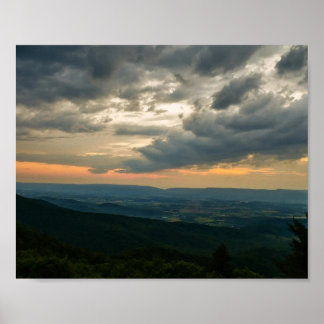 Golden Hour Storm, Shenandoah Poster