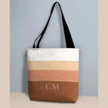 Golden Hour Striped Tote - Sophisticated Monogram