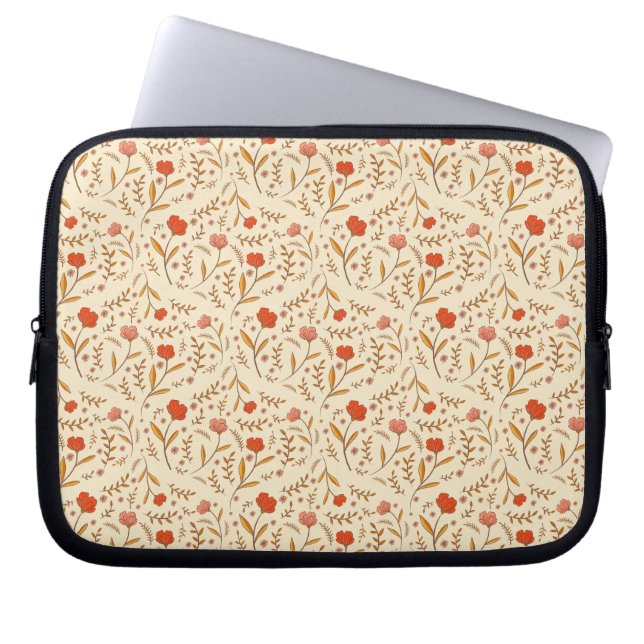 Golden Hour Study | Retro Ogee Floral Laptop Sleeve (Front)