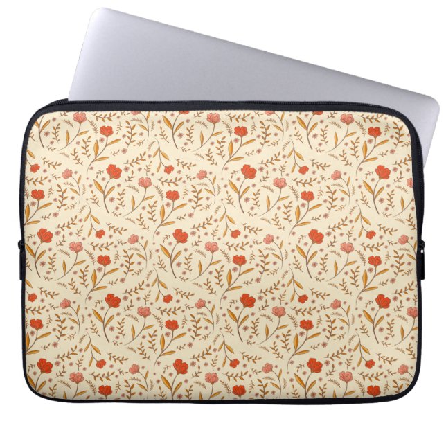 Golden Hour Study | Retro Ogee Floral Laptop Sleeve (Front)