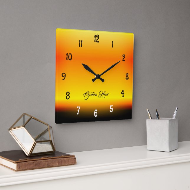 Golden Hour Sunset Gradient Wall Clock (Office)