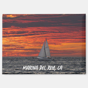 Golden Hour Sunset - Marina Del Rey, CA Magnet