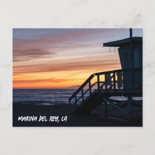 Golden Hour Sunset - Marina Del Rey, CA Postcard
