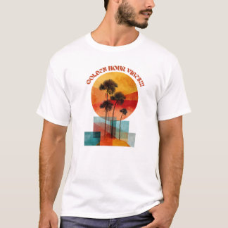 Golden Hour Sunset Palm Trees T-Shirt – Tropical S