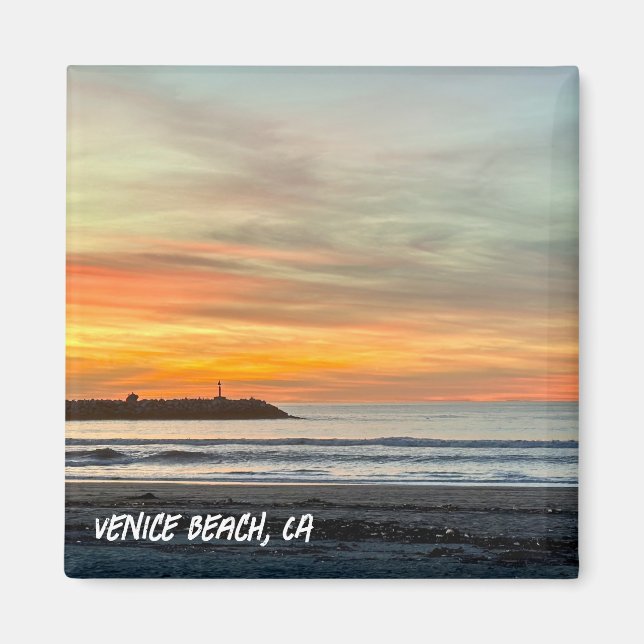 Golden Hour Sunset - Venice Beach, CA Magnet (Front)