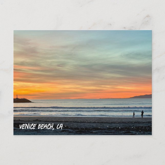 Golden Hour Sunset - Venice Beach, CA Postcard (Front)