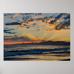 Golden Hour Sunset - Venice Beach, CA Poster