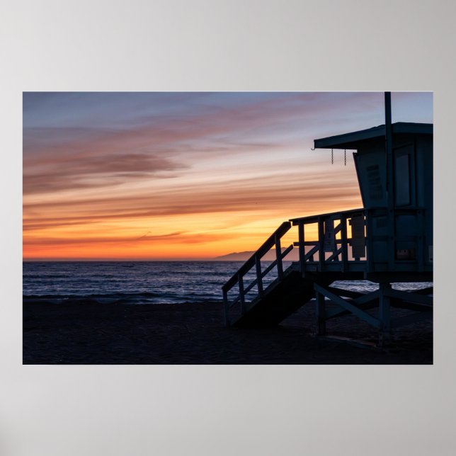 Golden Hour Sunset - Venice Beach, CA Poster (Front)