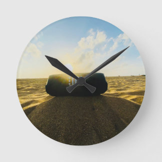 Golden Hour Tides Round Clock