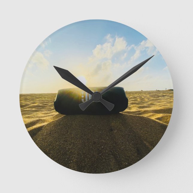 Golden Hour Tides Round Clock (Front)