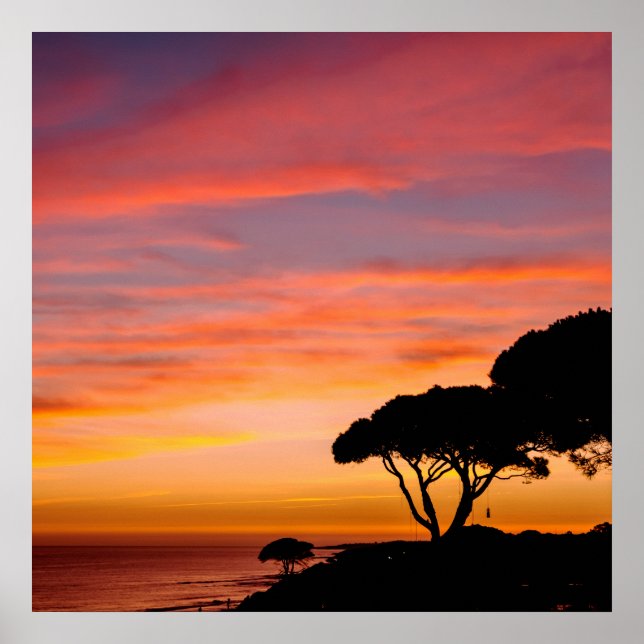 Golden Hour View of an Algarve, Portu Beach Sunset Poster (Front)