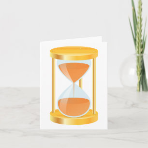 Golden Hourglass Timer with Sand Flow Card