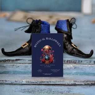 Golden hourglass with roses, simple & modern invitation