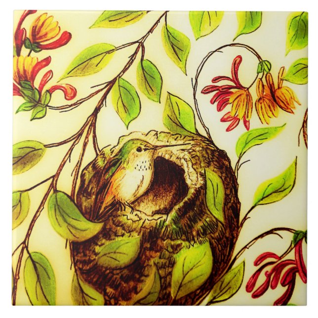 Golden Hummingbird  Tile  (Front)