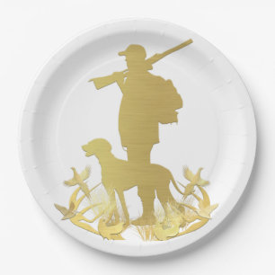 Golden hunter paper plate
