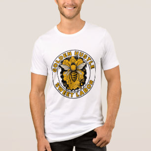 Golden Hustle Sweet Labour Bee Art Tri-Blend Shirt