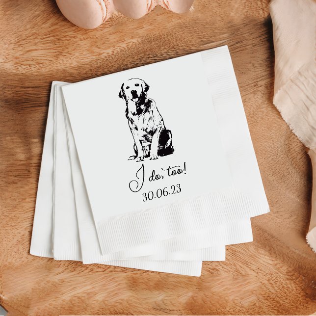 Golden I Do Too Dog Custom Cocktail Napkin (Creator Uploaded)