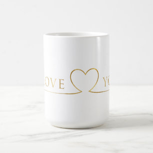 Golden I Love You Typography Coffee Mug
