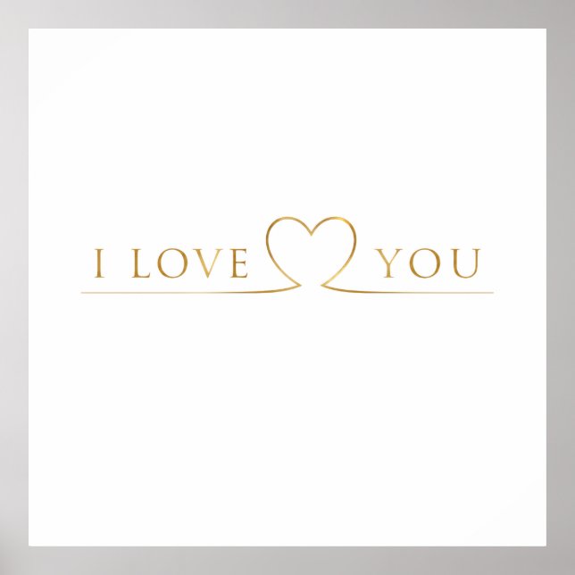 Golden I Love You Typography Poster (Front)