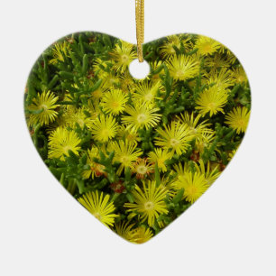 Golden Ice Plant Yellow Flowers Ceramic Ornament