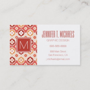 Golden ikat geometric pattern business card