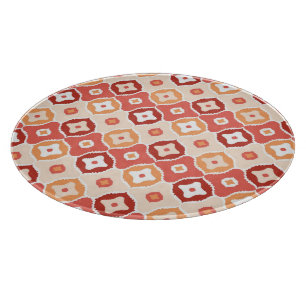 Golden ikat geometric pattern cutting board