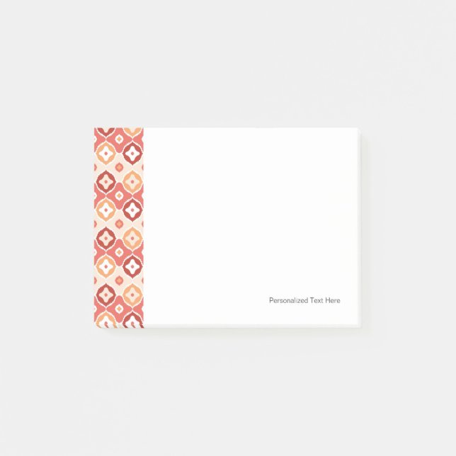 Golden ikat geometric pattern post-it notes (Front)