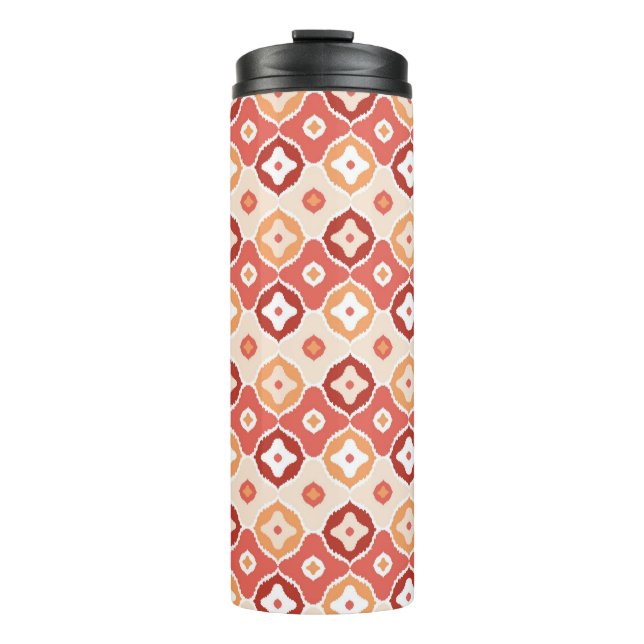 Golden ikat geometric pattern thermal tumbler (Front)
