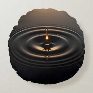 Golden Impact on Viscous Surface Round Cushion