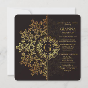 Golden Impression Graduation Invitation