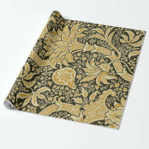 Golden Indian Pattern, William Morris Wrapping Paper