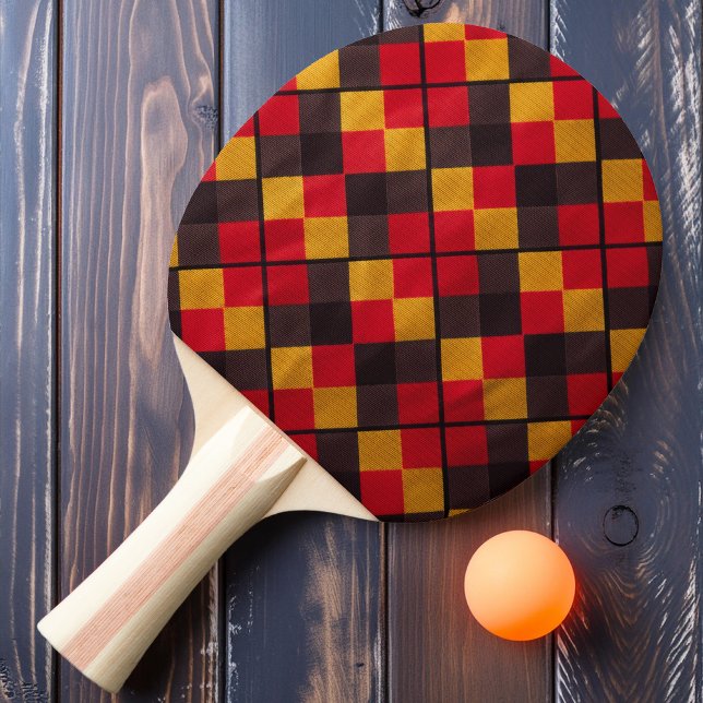 Golden Inferno Plaid Ping Pong Paddle (Creator Uploaded)