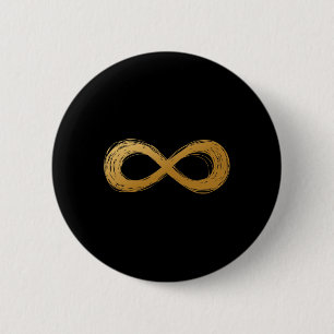 Golden Infinity Neurodiversity Symbol - Autism Awa 6 Cm Round Badge