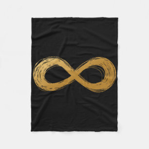 Golden Infinity Neurodiversity Symbol - Autism Awa Fleece Blanket